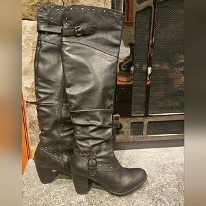 Black Leather Over The Knee Blondo Boots
